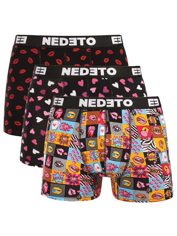 Nedeto Sada troch - pánske boxerky Nedeto Valentín viacfarebné