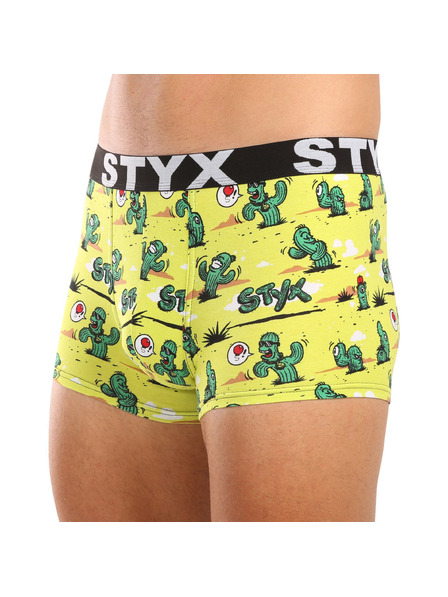 Styx Pánske boxerky Styx art športová guma nadrozmerné kaktusy