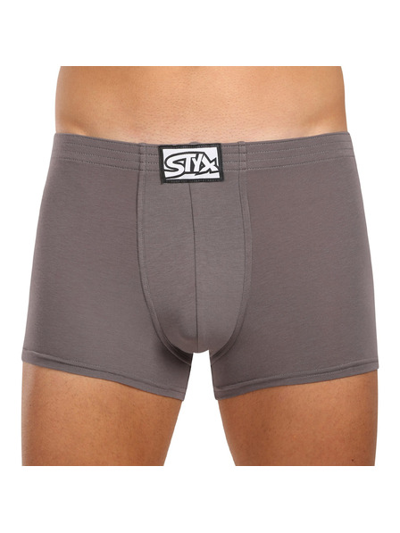 Styx Sada troch - pánske boxerky Styx klasická guma tmavo šedé