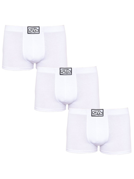 Styx Sada troch - pánske boxerky Styx klasická guma biele