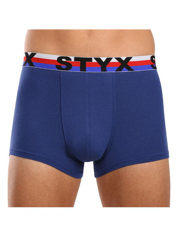 Styx Pánske boxerky Styx športová guma tmavo modré trikolóra