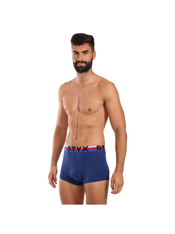 Styx Pánske boxerky Styx športová guma tmavo modré trikolóra