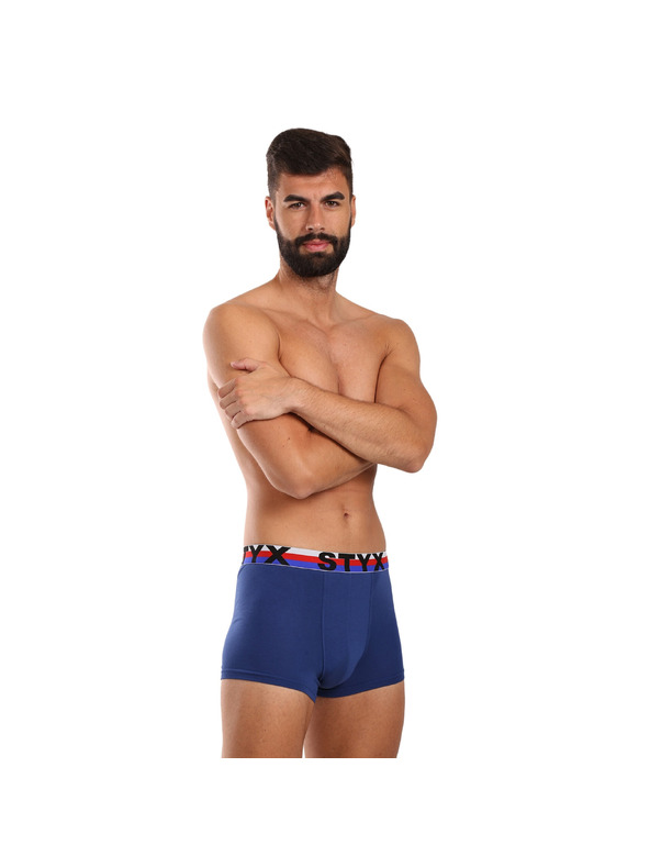 Styx Pánske boxerky Styx športová guma tmavo modré trikolóra