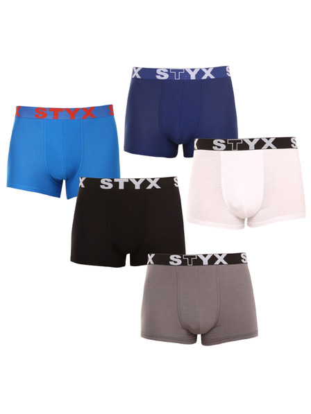 Styx Sada päť - pánske boxerky Styx športová guma viacfarebné