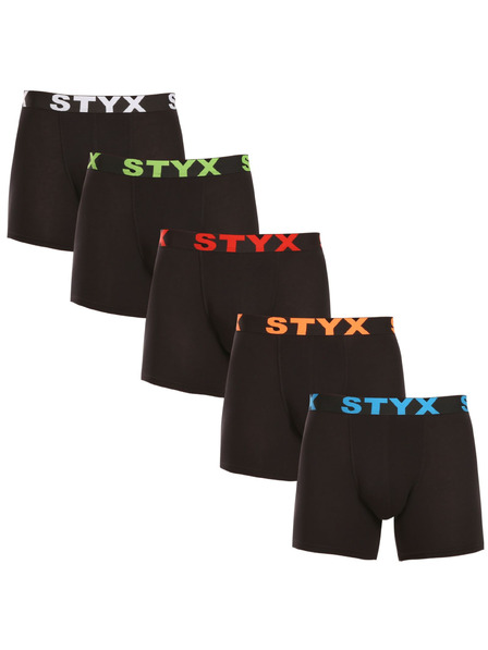 Styx Sada päť - pánske boxerky Styx long športová guma čierne