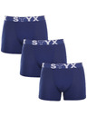 Styx Sada troch - pánske boxerky Styx long športová guma tmavo modré