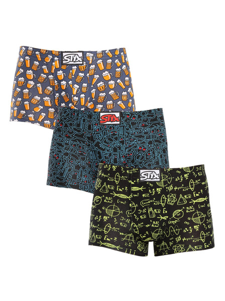 Styx Sada troch - pánske boxerky Styx art klasická guma viacfarebné