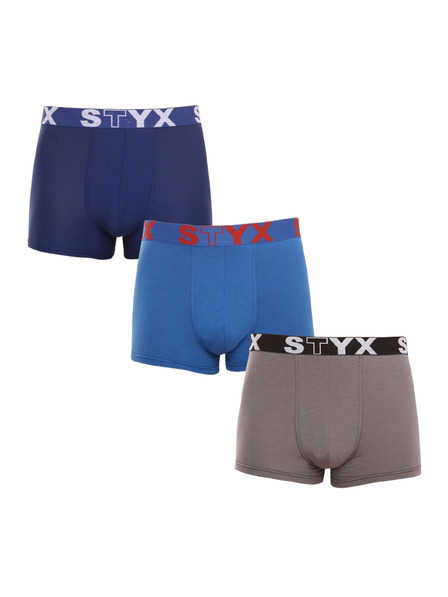 Styx Súprava troch kusov - pánske boxerky Styx športové elastické pestrofarebné