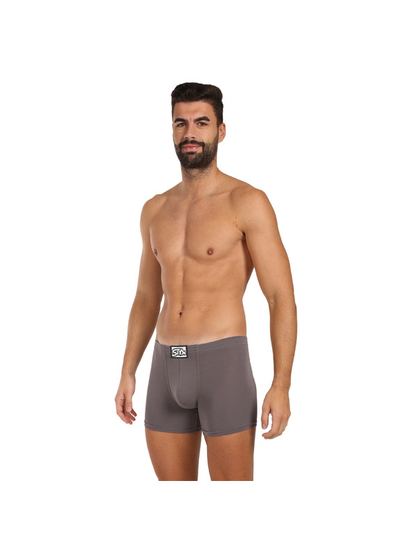 Styx Sada troch - pánske boxerky Styx long klasická guma tmavo sivé