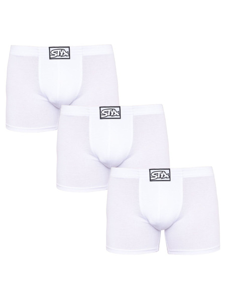 Styx Sada troch - pánske boxerky Styx long klasická guma biele