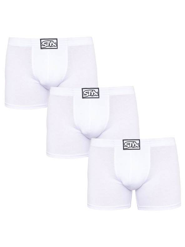 Styx Sada troch - pánske boxerky Styx long klasická guma biele