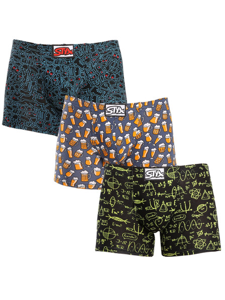 Styx Sada troch - pánske boxerky Styx long art klasická guma viacfarebné