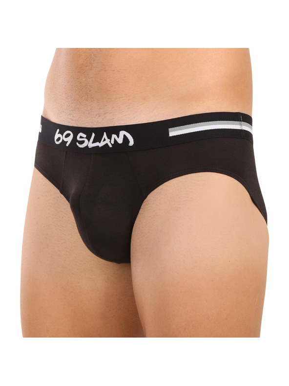 69slam Pánske slipy 69SLAM Hanry plain bamboo hip čierne