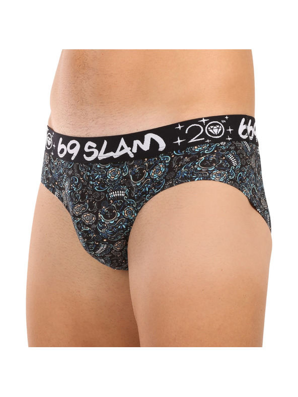 69slam Pánske slipy 69SLAM Andreas hip bamboo SKULLER