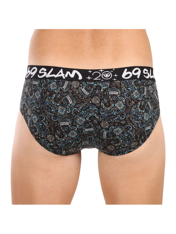 69slam Pánske slipy 69SLAM Andreas hip bamboo SKULLER