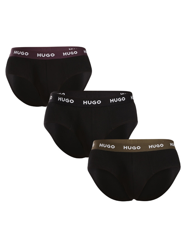 HUGO Sada troch - pánske slipy HUGO čierne