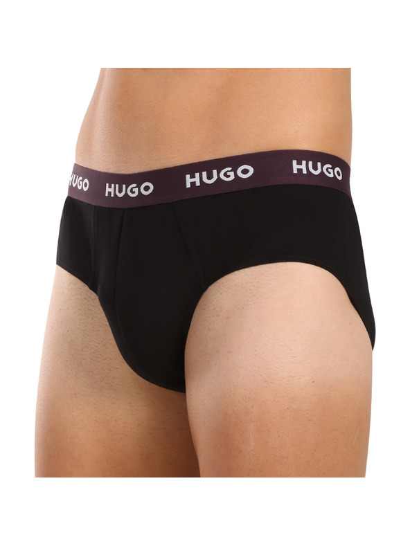 HUGO Sada troch - pánske slipy HUGO čierne