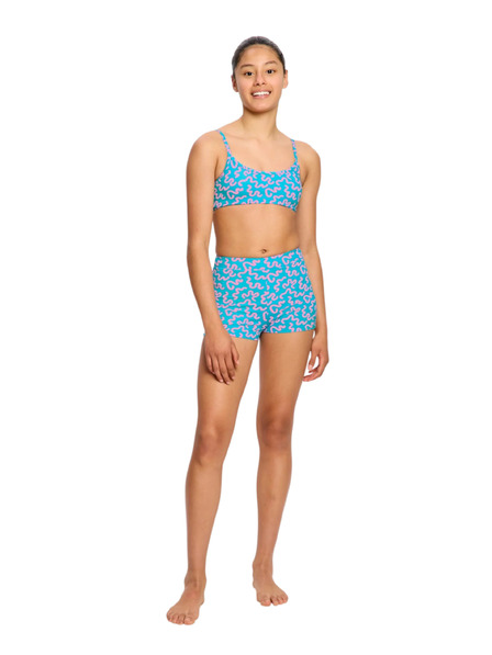 Modibodi Dievčenské plavky Modibodi crop top Splice Wavy Blue horná časť