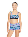 Modibodi Dievčenské plavky Modibodi Performance Reversible Crop Top Marble Blue horná časť