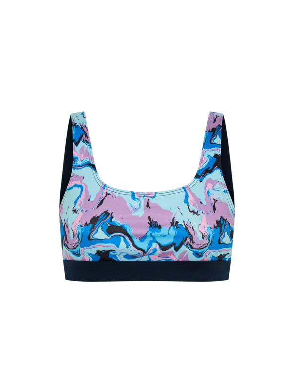 Modibodi Dievčenské plavky Modibodi Performance Reversible Crop Top Marble Blue horná časť