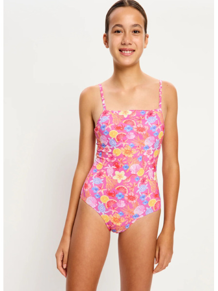Modibodi Dievčenské menštruačné plavky Modibodi Marine Dream Teen Swimwear One Piece Light Tropicana Crush jednodielne
