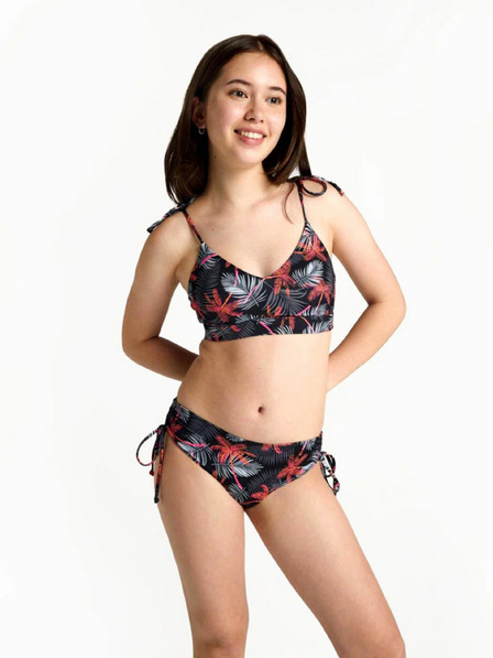 Modibodi Dievčenské plavky Modibodi crop top Jungle palm black horná časť
