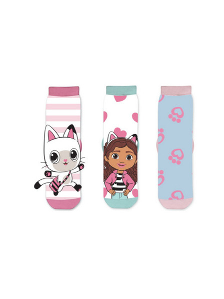 Trenýrkárna Sada troch - detské ponožky Gabby's Dollhouse viacfarebné (41284/pink)