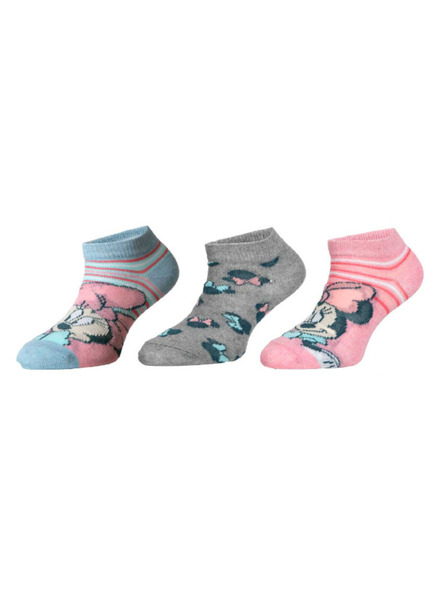 Trenýrkárna Sada troch - detské ponožky Minnie viacfarebné (38614/grey)