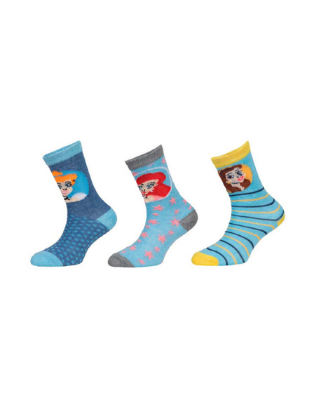 Trenýrkárna Sada troch - detské ponožky Disney Princess viacfarebné (38291/blue)