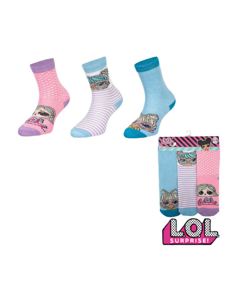 Trenýrkárna Sada troch - detské ponožky LOL viacfarebné (38766/blue)