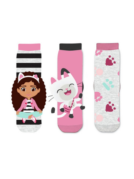 Trenýrkárna Sada troch - detské ponožky Gabby's Dollhouse viacfarebné (41284/black)