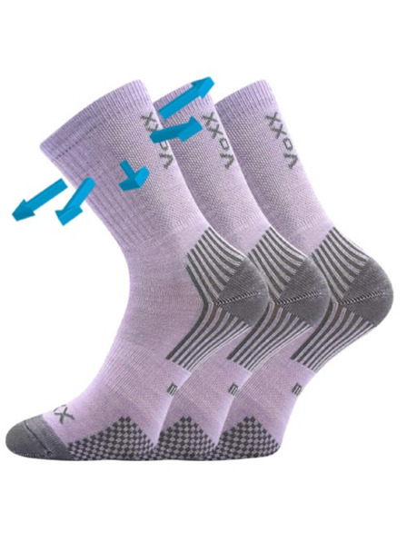 VoXX Sada troch - detské ponožky Voxx merino fialové