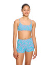 Modibodi Dievčenské menštruačné plavky Modibodi Performance Hi Waist Short Super Wavy Blue spodný diel