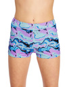 Modibodi Dievčenské menštruačné plavky Modibodi Performance Hi Waist Short Super Marble Blue spodný diel