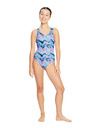 Modibodi Dievčenské menštruačné plavky Modibodi Performance Racerback One Piece Super Marble Blue jednodielne