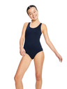 Modibodi Dievčenské menštruačné plavky Modibodi Performance Racerback One Piece Super Navy Blue jednodielne