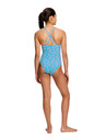 Modibodi Dievčenské menštruačné plavky Modibodi Splice One Piece Super Wavy Blue jednodielne