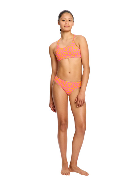 Modibodi Dievčenské plavky Modibodi crop top Summer Wavy Pink horný diel