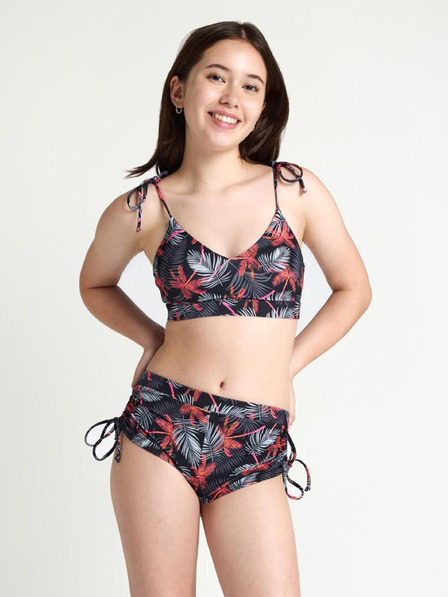Modibodi Dievčenské menštruačné plavky Modibodi Teen High Short Jungle Palm Black spodný diel