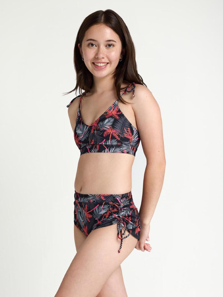 Modibodi Dievčenské menštruačné plavky Modibodi Teen High Short Jungle Palm Black spodný diel