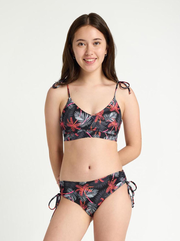 Modibodi Dievčenské menštruačné plavky Modibodi Teen High Bikini Jungle Palm Black spodný diel