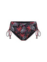Modibodi Dievčenské menštruačné plavky Modibodi Teen High Bikini Jungle Palm Black spodný diel