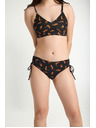 Modibodi Dievčenské menštruačné plavky Modibodi Teen High Bikini Cheetah Chase Black spodný diel