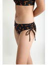 Modibodi Dievčenské menštruačné plavky Modibodi Teen High Bikini Cheetah Chase Black spodný diel