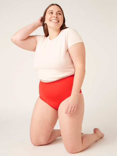 Modibodi Menštruačné nohavičky Modibodi Seamfree Full Brief Heavy-Overnight Waratah Red