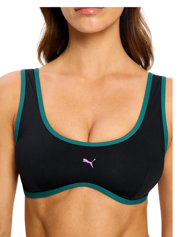 Modibodi Plavky Puma & Modibodi Scoop Bikini Top Black Orchid horný diel