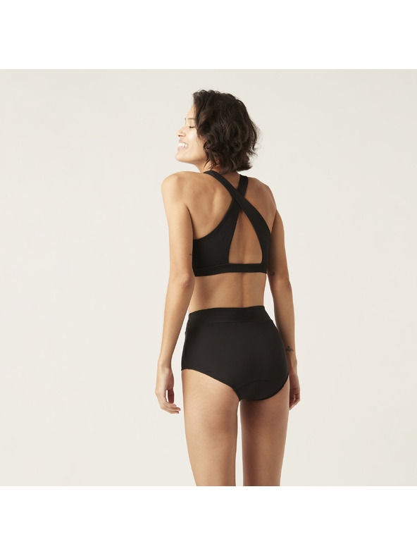 Modibodi Menštruačné plavky Modibodi Hi-Waist Bikini Brief Light-Moderate čierne spodný diel