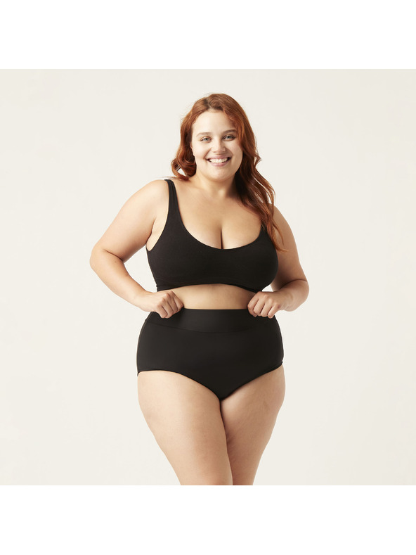 Modibodi Menštruačné plavky Modibodi Hi-Waist Bikini Brief Light-Moderate čierne spodný diel