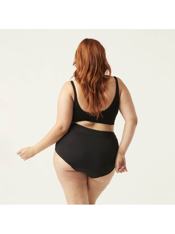 Modibodi Menštruačné plavky Modibodi Hi-Waist Bikini Brief Light-Moderate čierne spodný diel