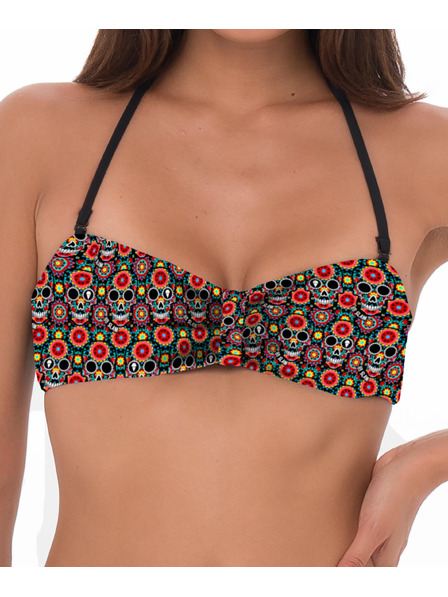 69slam Dámske plavky 69SLAM horný diel WOMEN FLOWER SKULL MELASTI BANDEAU